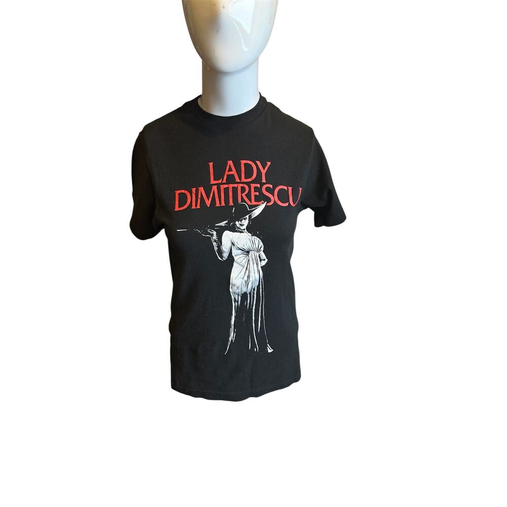 Lady Dimitrescu T-Shirt for Women Resident Evil Sz XS Crew Neck Black
